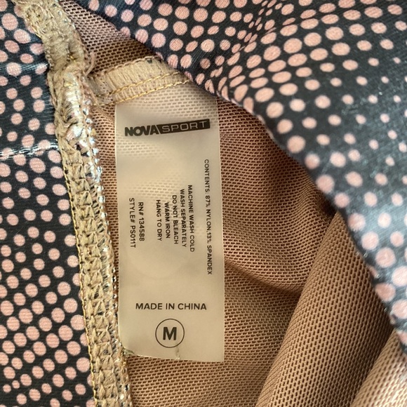 NovaSport Polka Dot Mesh Sports Bra Mauve High Performance Sports Bra Size M - Picture 7 of 7